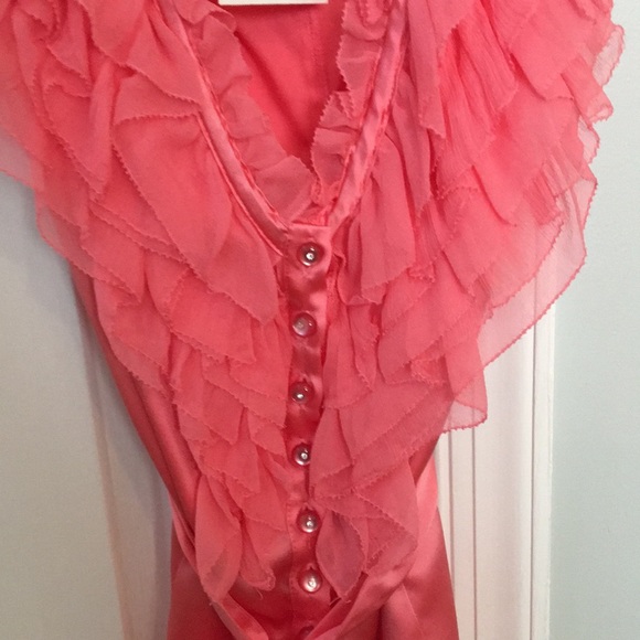 Bebe Ruffle Silk Top - Picture 3 of 5